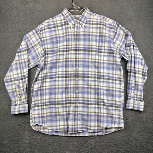 Mens CINCH Blue Plaid Long Sleeve Button Up Shirt Size XL